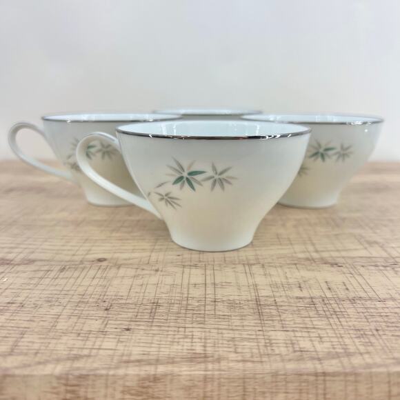 Noritake VINTAGE 60s Midori Japanese Porcelain Tea Cup Set Bamboo 6113 M10 - Picture 2 of 14